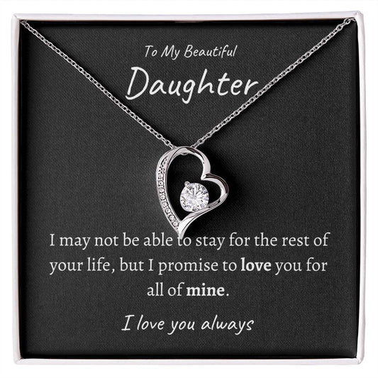 To My Daughter I Love You Forever Love Necklace-Black