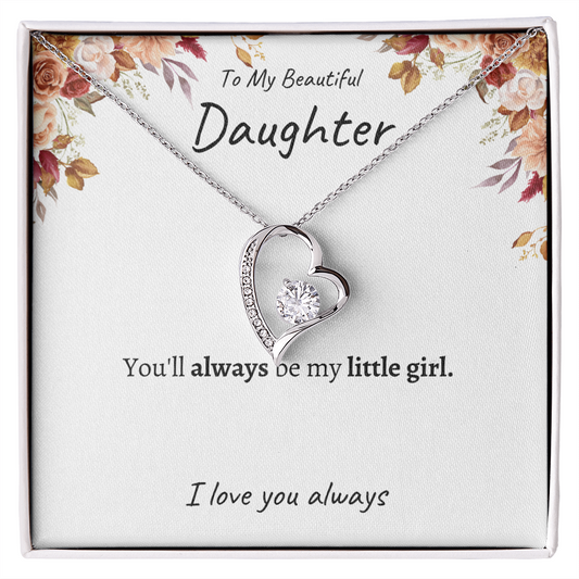 To My Daughter My Little Girl Forever Love Necklace