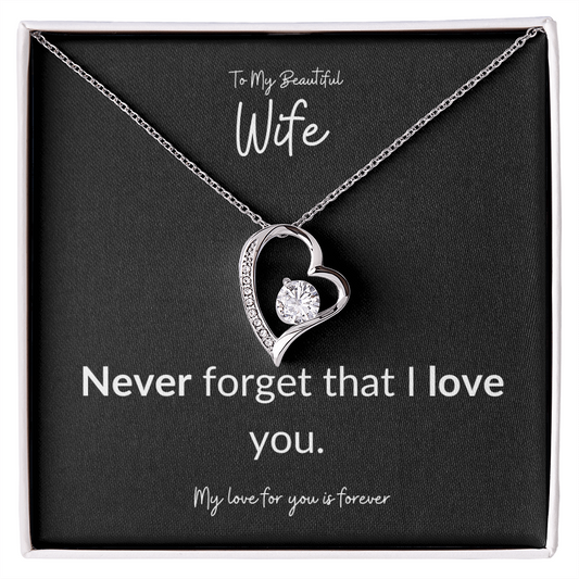 To My Wife Never Forget Forever Love Necklace-Black