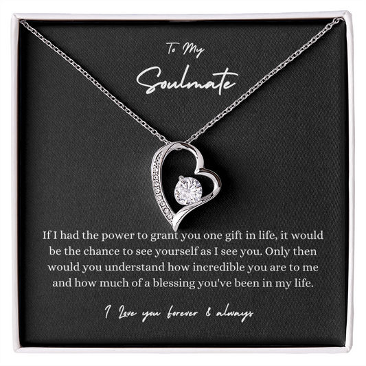 To My Soulmate If I Had The Power Forever Love Necklace-Black