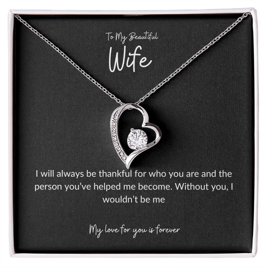 To My Wife I Will Always Be Thankful Forever Love Necklace-Black