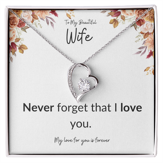 To My Wife Never Forget Forever Love Necklace